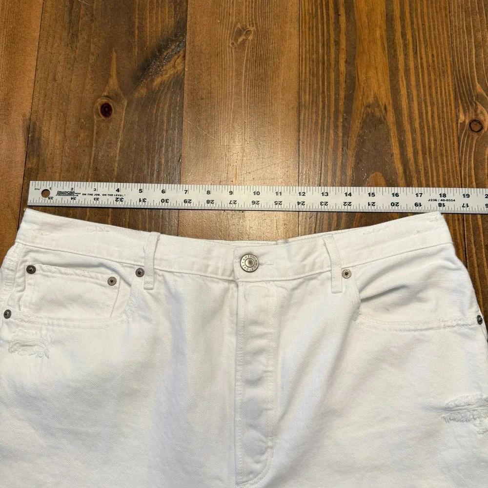 American Eagle Jeans Womens Size 18 90s Boyfriend Stretch Distressed White